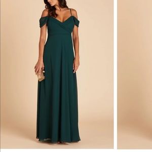 Birdy Grey chiffon emerald bridesmaids dress